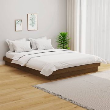 vidaXL Bedframe massief hout honingbruin 120x190 cm 4FT Small Double