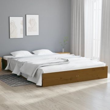 vidaXL Bedframe massief hout honingbruin 150x200 cm 5FT King Size