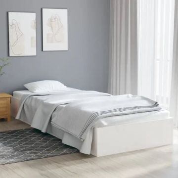 vidaXL Bedframe massief hout wit 90x190 cm 3FT Single