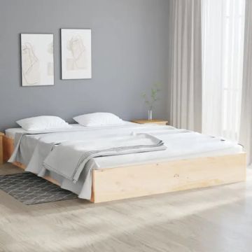 vidaXL Bedframe massief hout 140x190 cm