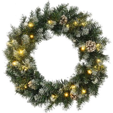 vidaXL-Kerstkrans-met-LED-lampjes-60-cm-PVC-groen