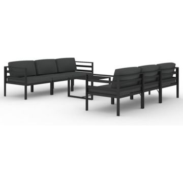 vidaXL 7-delige Loungeset met kussens aluminium antracietkleurig