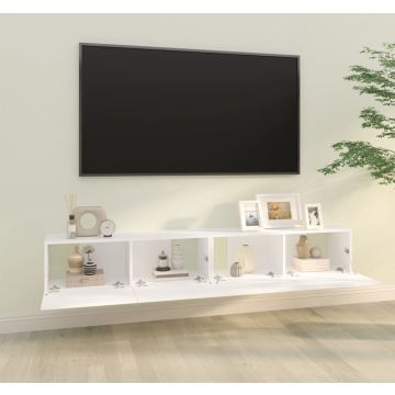 vidaXL Tv-meubelen 2 st wandgemonteerd 100x30x30 cm bewerkt hout wit