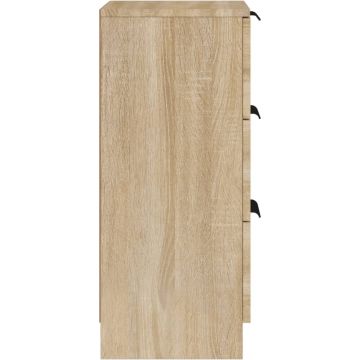 vidaXL Dressoirs 2 st 30x30x70 cm bewerkt hout betongrijs