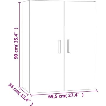 vidaXL Hangkast 69,5x34x90 cm sonoma eikenkleurig