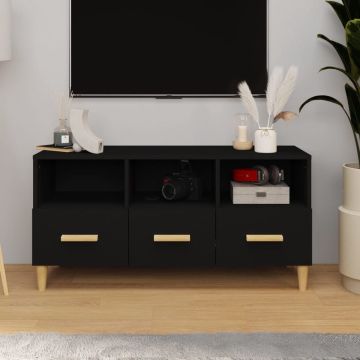 vidaXL Tv-meubel 102x36x50 cm bewerkt hout zwart