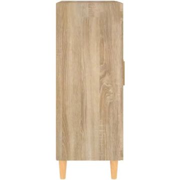 vidaXL Dressoir 69,5x34x90 cm bewerkt hout grijs sonoma eikenkleurig