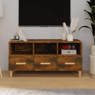 vidaXL Tv-meubel 102x36x50 cm bewerkt hout gerookt eikenkleurig