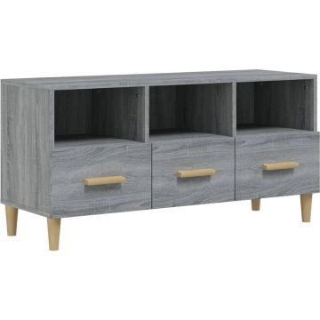 vidaXL Tv-meubel 102x36x50 cm bewerkt hout grijs sonoma eikenkleurig