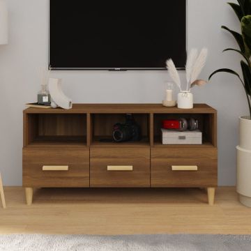 vidaXL Tv-meubel 102x36x50 cm bewerkt hout bruineikenkleurig