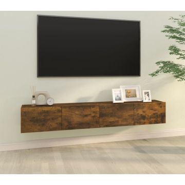 vidaXL Tv-meubelen 2 st wandgemonteerd 100x30x30 cm hout gerookt eiken