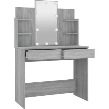 vidaXL Kaptafel met LED-verlichting 96x40x142 cm grijs sonoma eiken