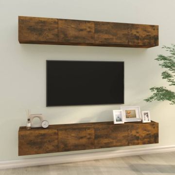 vidaXL Tv-wandmeubels 4 st 100x30x30 cm gerookt eikenkleurig