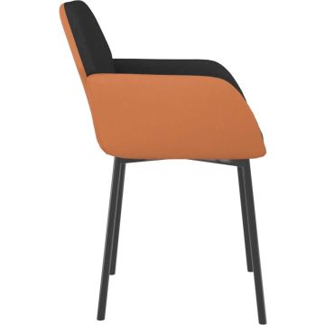 vidaXL Eetkamerstoelen 2 st stof en kunstleer zwart