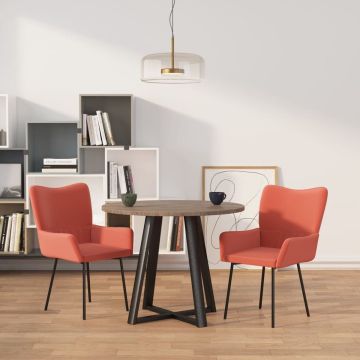 vidaXL Eetkamerstoelen 2 st fluweel roze