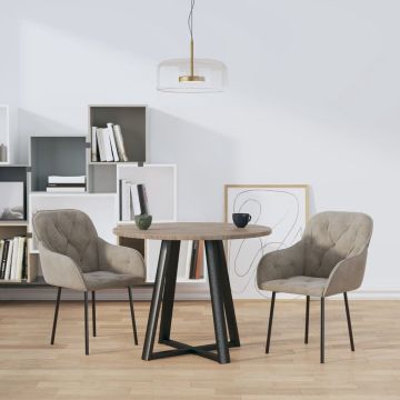 vidaXL Eetkamerstoelen 2 st fluweel lichtgrijs