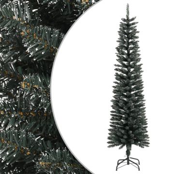 vidaXL Kunstkerstboom met standaard smal 180 cm PVC groen