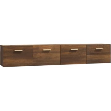 vidaXL Wandkasten 2 st 100x36,5x35 cm bewerkt hout bruineikenkleurig