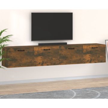 vidaXL Wandkasten 2 st 100x36,5x35cm bewerkt hout gerookt eikenkleurig