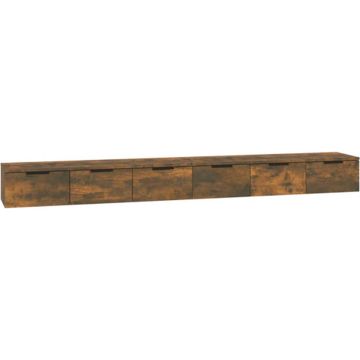 vidaXL Wandkasten 2 st 102x30x20 bewerkt hout gerookt eikenkleurig