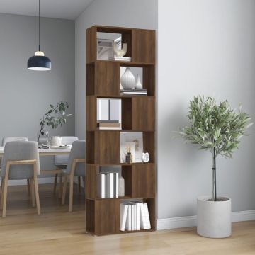 vidaXL Boekenkast/kamerscherm 60x24x186 cm bruineikenkleurig