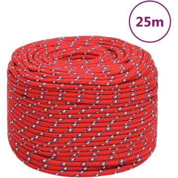 vidaXL Boottouw 8 mm 25 m polypropyleen rood