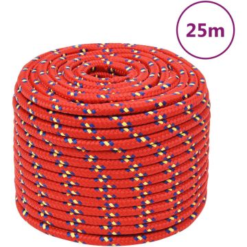 vidaXL Boottouw 14 mm 25 m polypropyleen rood