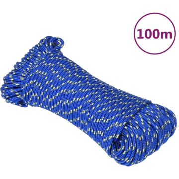 vidaXL Boottouw 3 mm 100 m polypropyleen blauw