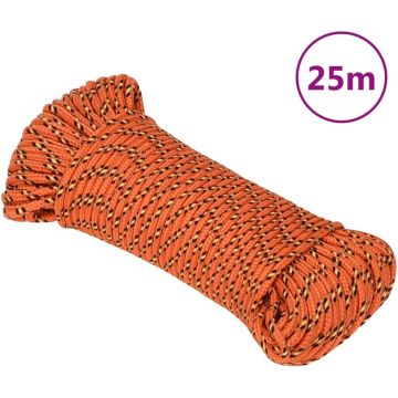 vidaXL Boottouw 3 mm 25 m polypropyleen oranje