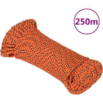 vidaXL Boottouw 3 mm 250 m polypropyleen oranje