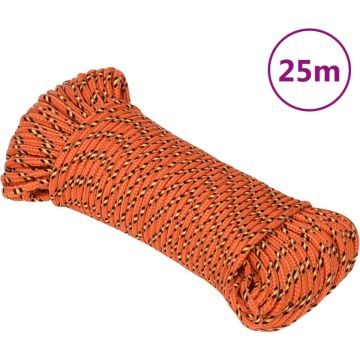 vidaXL Boottouw 4 mm 25 m polypropyleen oranje