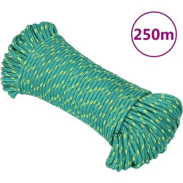 vidaXL Boottouw 3 mm 250 m polypropyleen groen