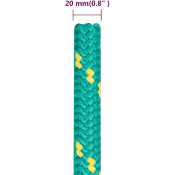 vidaXL Boottouw 20 mm 50 m polypropyleen groen