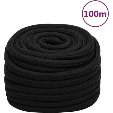 vidaXL Werktouw 20 mm 100 m polyester zwart