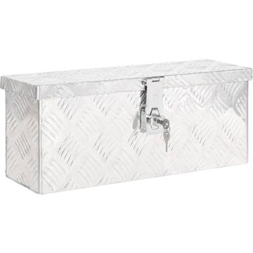 vidaXL Opbergbox 50x15x20,5 cm aluminium zilverkleurig