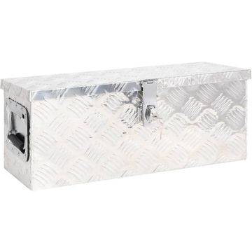 vidaXL Opbergbox 60x23,5x23 cm aluminium zilverkleurig