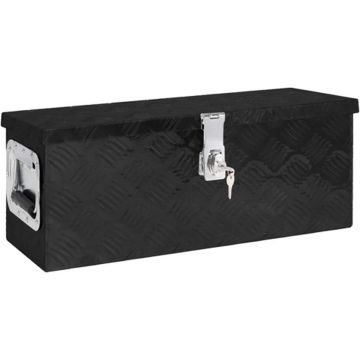 vidaXL Opbergbox 60x23,5x23 cm aluminium zwart