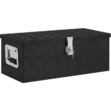 vidaXL Opbergbox 70x31x27 cm aluminium zwart