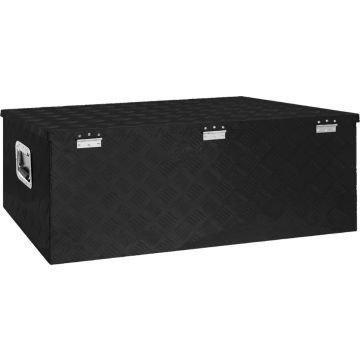 vidaXL Opbergbox 100x55x37 cm aluminium zwart