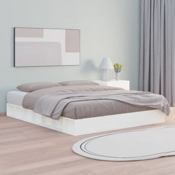 vidaXL Bedframe massief hout wit 150x200 cm 5FT King Size