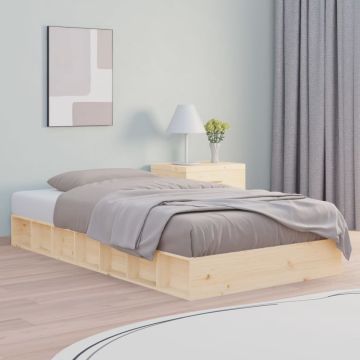 vidaXL Bedframe massief hout 75x190 cm 2FT6 Small Single