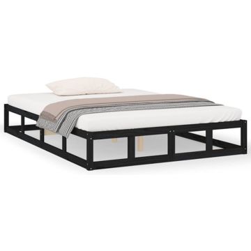 vidaXL Bedframe massief hout zwart 180x200 cm 6FT Super King