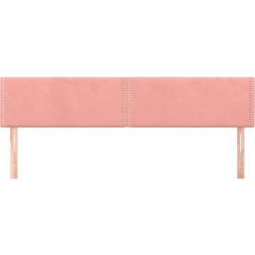 vidaXL Hoofdborden 2 st 80x5x78/88 cm fluweel roze