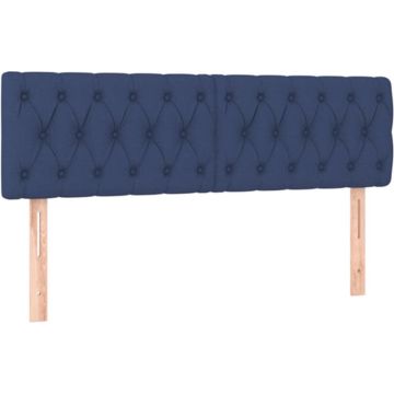 vidaXL Hoofdborden 2 st 80x7x78/88 cm stof blauw