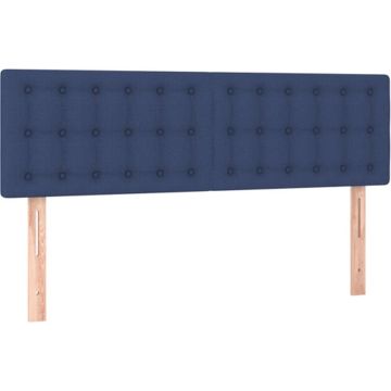 vidaXL Hoofdborden 2 st 72x5x78/88 cm stof blauw