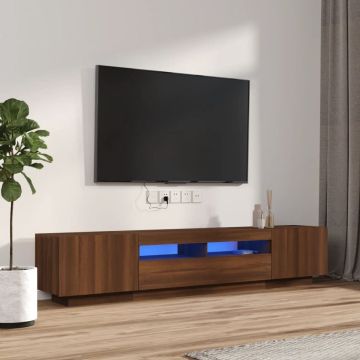 vidaXL 2-delige Tv-meubelset met LED bewerkt hout bruineiken