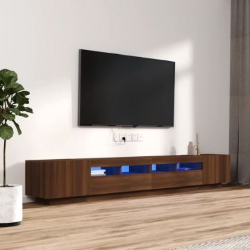 vidaXL 3-delige Tv-meubelset met LED bewerkt hout bruineiken