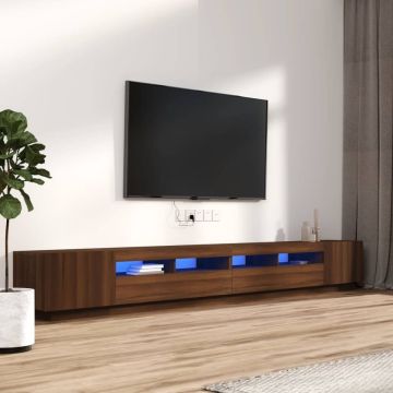 vidaXL 3-delige Tv-meubelset met LED bewerkt hout bruineiken