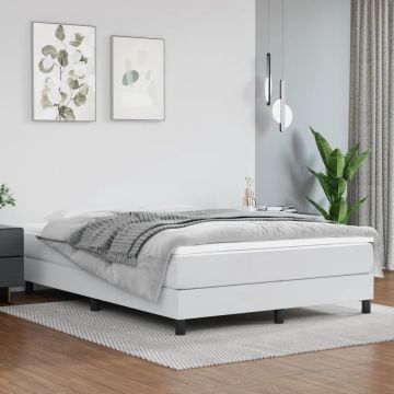 vidaXL Pocketveringmatras 140x200x20 cm kunstleer wit