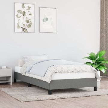 vidaXL Bedframe stof donkergrijs 90x190 cm